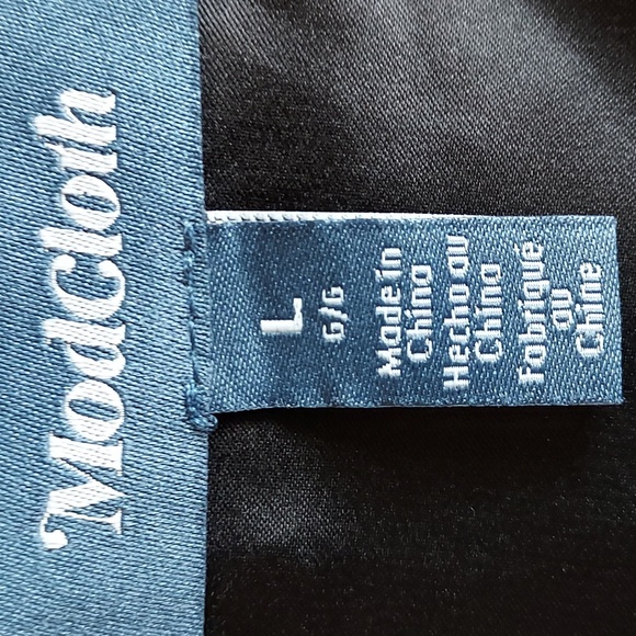 ModCloth Black & Gold Metallic Polka Dot Long Sleeve Wrap Midi Dress Size L - Picture 5 of 7